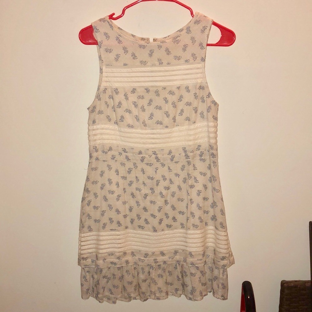 Urban outfitters cream and blue boho dress